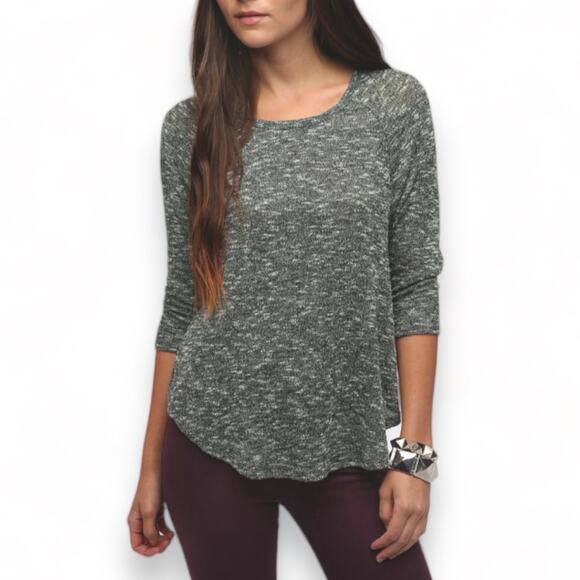 Sparkle & Fade heather gray sweater' women's medium slouch raglan scoop neck - Picture 1 of 6